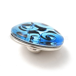 Brass Glass Cabochons Buttons&nbsp;GLAA-S052-01M