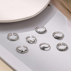 7Pcs Tibetan Style Alloy Cuff Toe Rings Sets&nbsp;WG87053-04