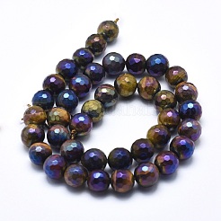 Electroplated Natural Tiger Eye Beads Strands&nbsp;G-O164-03-10mm