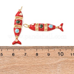 Brass Enamel Pendants&nbsp;KK-C143-44A-G