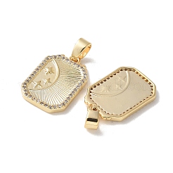 Brass Micro Pave Clear Cubic Zirconia Pendants&nbsp;KK-Q031-27G