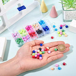 200Pcs 10 Colors Forsted Glass Beads&nbsp;GLAA-TA0003-28