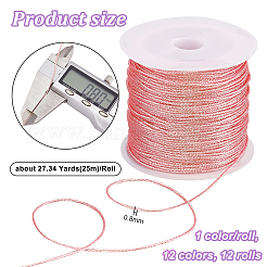 12 Rolls 12 Colors Polyester Braided Thread&nbsp;OCOR-PH0002-57