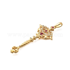 Brass Micro Pave Cubic Zirconia Big Pendants&nbsp;KK-B147-04G-02