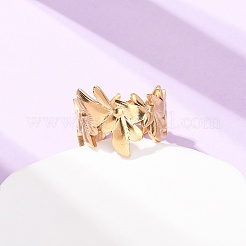304 Stainless Steel Open Cuff Rings for Women&nbsp;RJEW-K309-37B-G