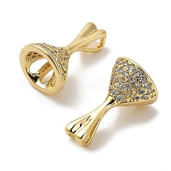 Rack Plating Brass Micro Pave Cubic Zirconia Cup Pearl Peg Bails Pin Pendants&nbsp;KK-S397-12G