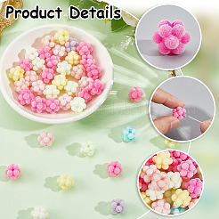 60Pcs Flocking Opaque Acrylic Beads&nbsp;MACR-SC0002-37