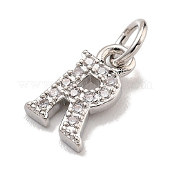 Initial Letter Brass with Cubic Zirconia Charms&nbsp;KK-Q814-26R-P