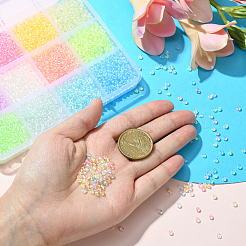 3432Pcs 12 Colors 8/0 Glow in the Dark Luminous Transparent Glass Round Seed Beads&nbsp;LUMI-CJ0001-01