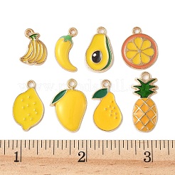 32Pcs 8 Styles Rack Plating Alloy Enamel Pendants&nbsp;ENAM-FP0002-90