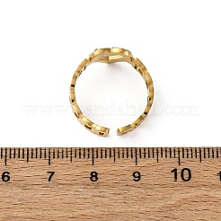 304 Stainless Steel with Rhinestone Adjustable Cuff Rings&nbsp;RJEW-Q020-16G