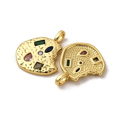 Brass Micro Pave Cubic Zirconia Pendants&nbsp;KK-P308-32G