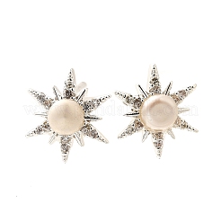 Natural Pearl Ear Studs&nbsp;EJEW-L099-02P