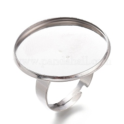 Tarnish Resistant Adjustable 304 Stainless Steel Finger Rings Components&nbsp;STAS-F149-18P-I