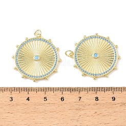 Brass Micro Pave Sky Blue Cubic Zirconia Pendants&nbsp;CU-CBA9CBD-02G