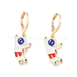 Enamel Spaceman Dangle Leverback Earrings&nbsp;EJEW-N012-91