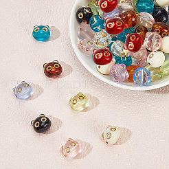100Pcs 10 Colors Transparent Acrylic Beads&nbsp;MACR-SC0002-31