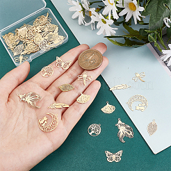 48Pcs 8 Style Rack Plating 201 & 304 Stainless Steel Filigree Pendants&nbsp;STAS-HY0001-33