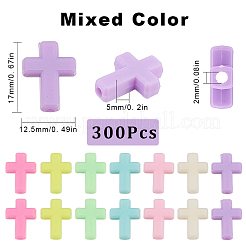 300PCS Opaque Acrylic Cross Beads&nbsp;SACR-SC0001-16