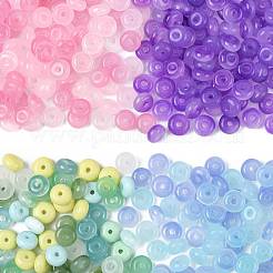 120Pcs 2 Colors Baking Paint Imitation Jade Glass Beads&nbsp;DGLA-FS0001-21B