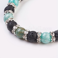 Natural Flower Amazonite Stretch Bracelets&nbsp;BJEW-JB03753-01