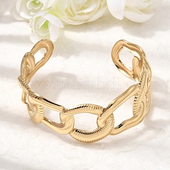 Boho 304 Stainless Steel Twisted Link Cuff Bangles&nbsp;SA-CBA1E89-01D-G