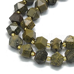 Natural Yellow Dendritic Jasper Beads Strands&nbsp;G-I376-A07-01