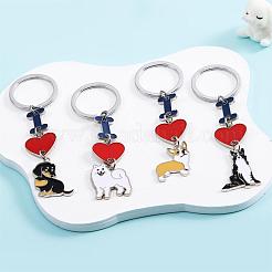 WEWAYSMILE 2 pcs Dog Keychain Car Keychain Pet Pendant Key-Ring Lovely Dog Key-ring Portable Metal Keychain Gift for Pet Lover Birthday Puppy Theme Party Supplies (Yellow Corgi)&nbsp;JX789A