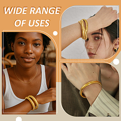 3Pcs 3 Styles Stainless Steel Bangles&nbsp;BJEW-PH0004-54