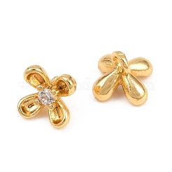 Brass Micro Pave Clear Cubic Zirconia Charms&nbsp;KK-Z162-04G