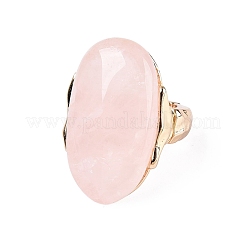 Natural Rose Quartz Stretch Finger Rings&nbsp;RJEW-N055-01E