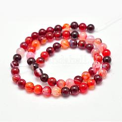 Natural Striped Agate/Banded Agate Bead Strands&nbsp;G-G962-8mm-06
