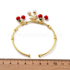 Brass Micro Pave Clear Cubic Zirconia Cuff Bracelets&nbsp;BJEW-M075-01G