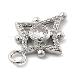 Brass Micro Pave Cubic Zirconia Pendants&nbsp;KK-L228-17P