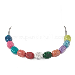 Oval Acrylic Imitation Turquoise Beaded Bracelets & Necklaces Sets&nbsp;SJEW-JS01345