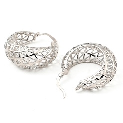Brass Thick Hoop Earrings&nbsp;EJEW-I289-07P