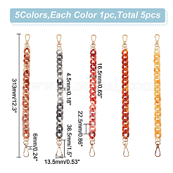 5Pcs 5 Colors Acrylic Curb Chain Purse Extender Chains&nbsp;FIND-WR0007-21