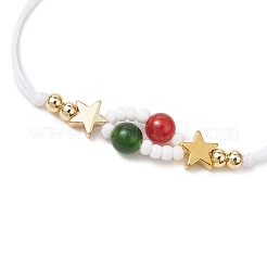 Christmas Themed Glass Seed Beads Braided Bead Bracelets for Women&nbsp;BJEW-MZ00189-01