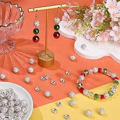 DIY Round Polymer Clay Rhinestone & Rhinestone Rondelle Spacer Beads Jewelry Making Findings Kits&nbsp;DIY-SC0027-50B