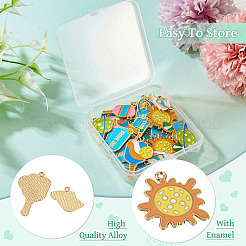 40Pcs 8 Styles Alloy Enamel Pendants&nbsp;PALLOY-TA0003-55