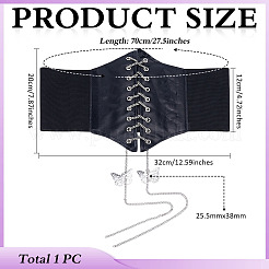 PU Leather Wide Elastic Corset Belts&nbsp;FIND-WH0199-335B