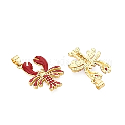 Brass Enamel Pendants&nbsp;KK-Q077-10G-03