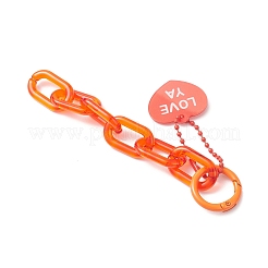5Pcs 5 Colors Acrylic Heart & Cable Chain Pendant Decoration&nbsp;HJEW-JM03873