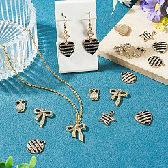 20Pcs 5 Styles Alloy Enamel Rhinestone Pendants&nbsp;ALRI-TA0001-46