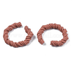 Polymer Clay Twist Rope Open Ring&nbsp;CLAY-N010-031-03