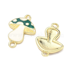 Autumn Brass Enamel Mushroom Links Connector Charms&nbsp;KK-K417-03A-G