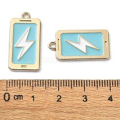 Rack Plating Alloy Enamel Pendants&nbsp;PALLOY-F308-09G-01