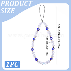 1Pc Evil Eye Lampwork Phone Hand Strap Chains&nbsp;HJEW-BM0001-49
