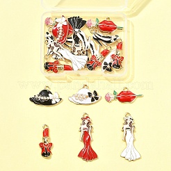 24Pcs 6 Styles Alloy Enamel Pendants&nbsp;ENAM-FS0002-70