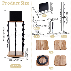 Platane Wood with Iron Chip Rack Snack Organizer Holder with Message Board&nbsp;ODIS-WH0038-236
